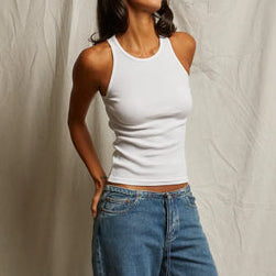 Kravitz Fine Rib Tank White