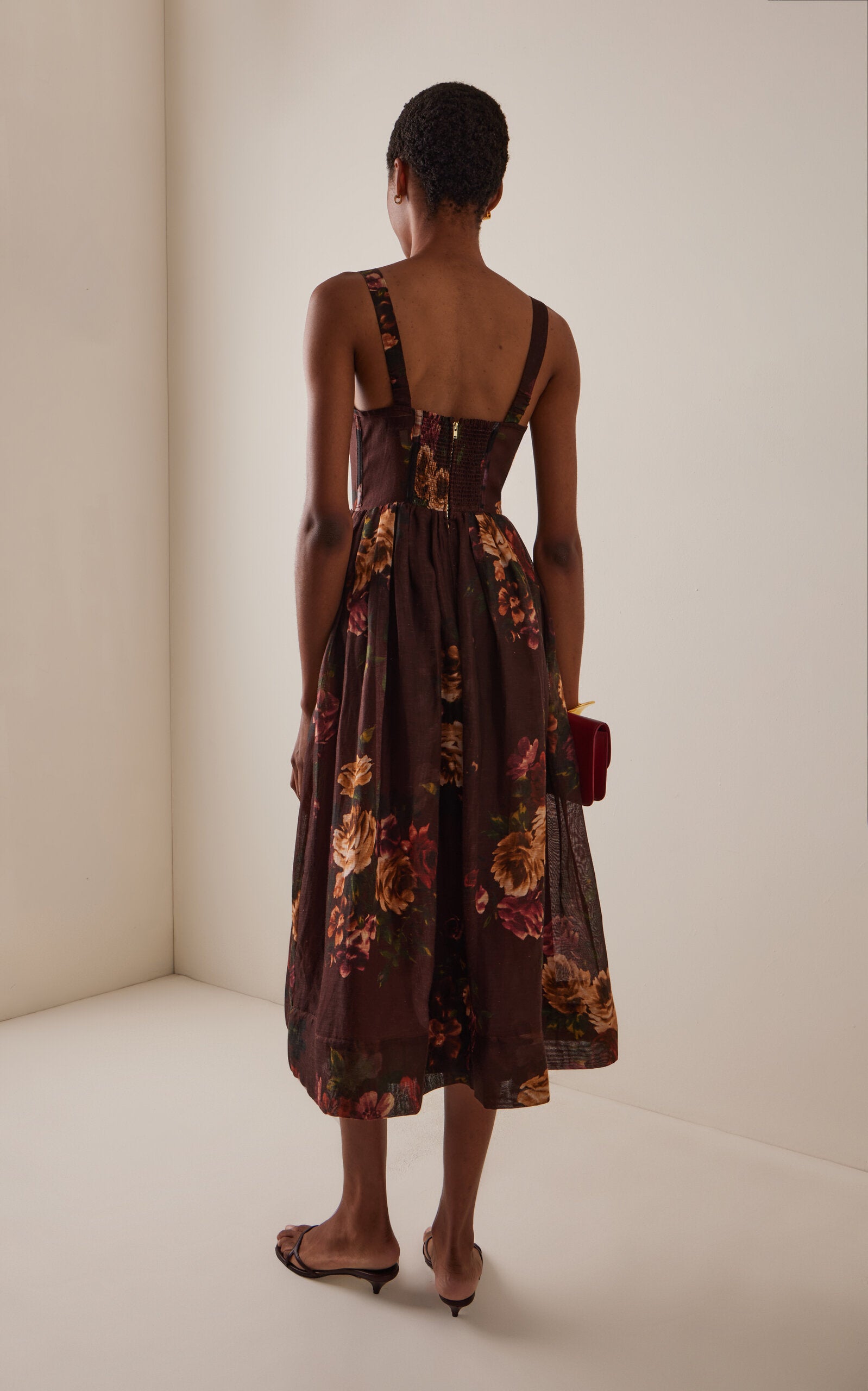 Phoebe Midi Dress Ariana Flora Merlot