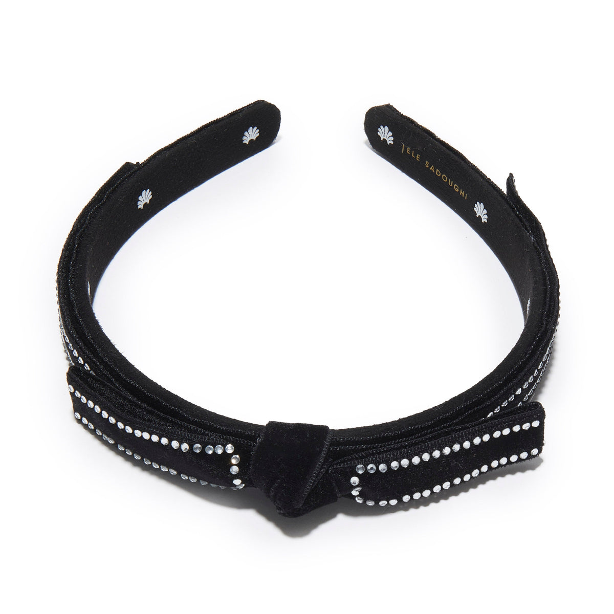 Jet Bardot Crystal Border Headband