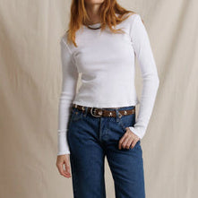 Marcela L/Slv Cotton Rib White