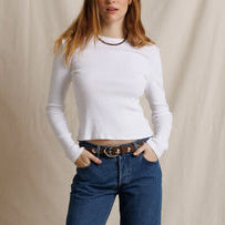 Marcela L/Slv Cotton Rib White