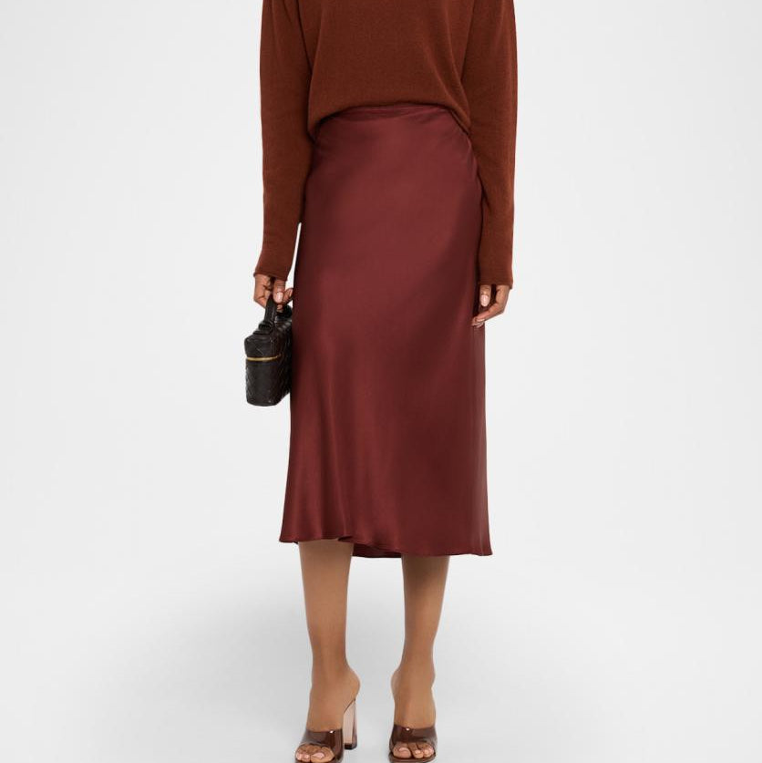 Miranda D Scallop Pull On Skirt Cabernet