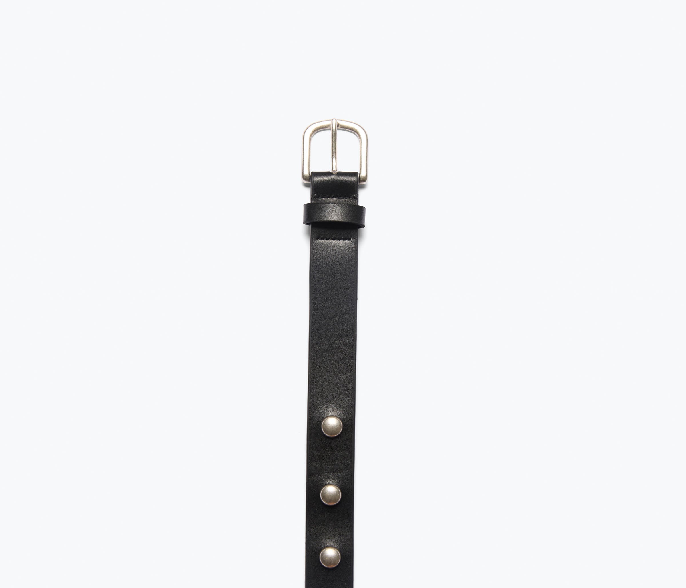 Rebecca Belt Black Calf Silver Studs