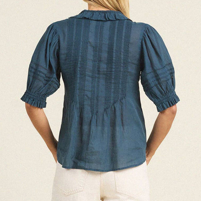 Jess Blouse Cotton Voile Teal