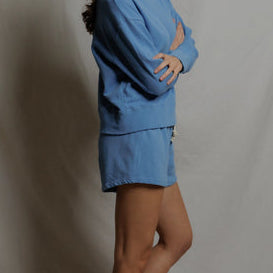 Layla French Terry Shorts Pacific Blue