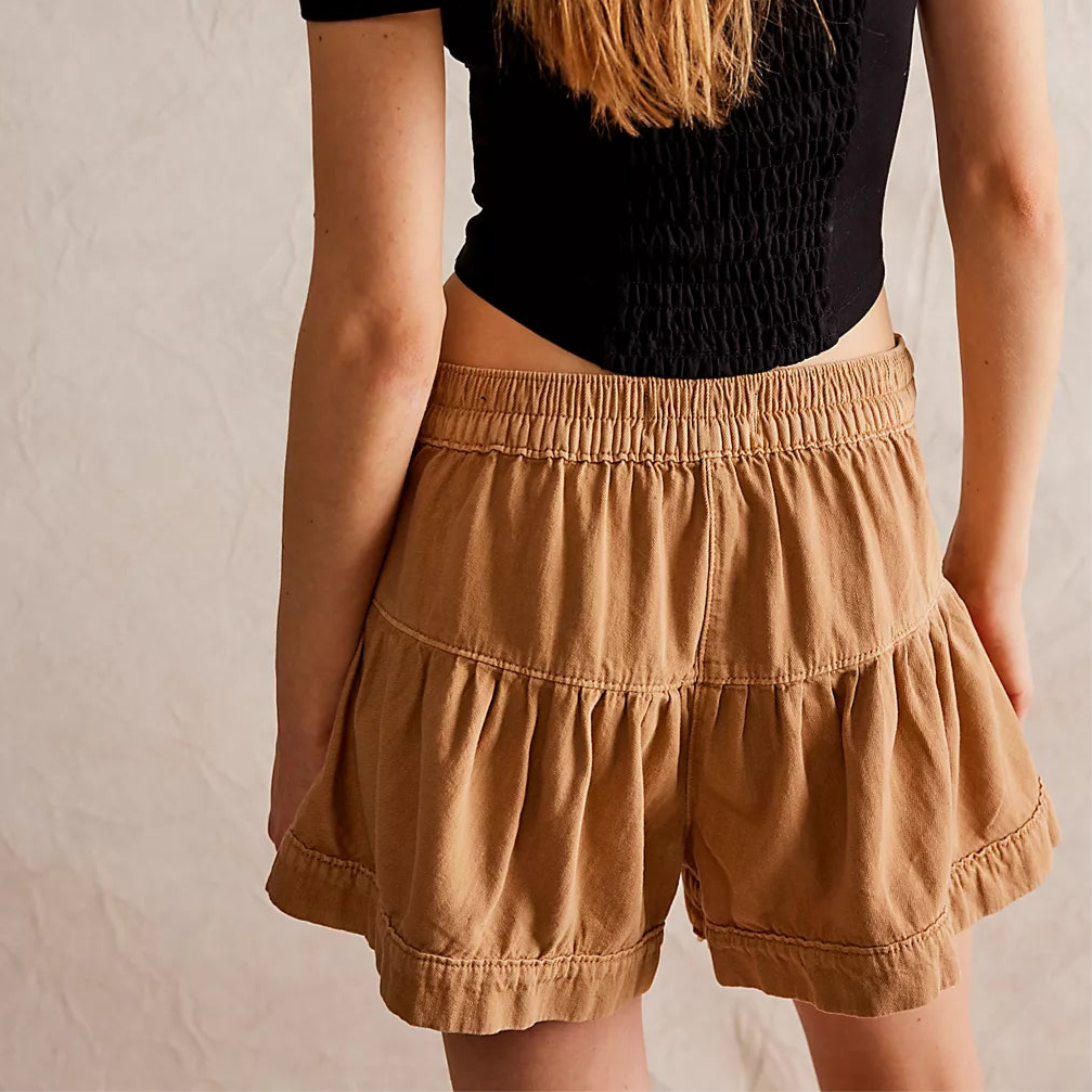 Fleur Denim Short Washed Brown