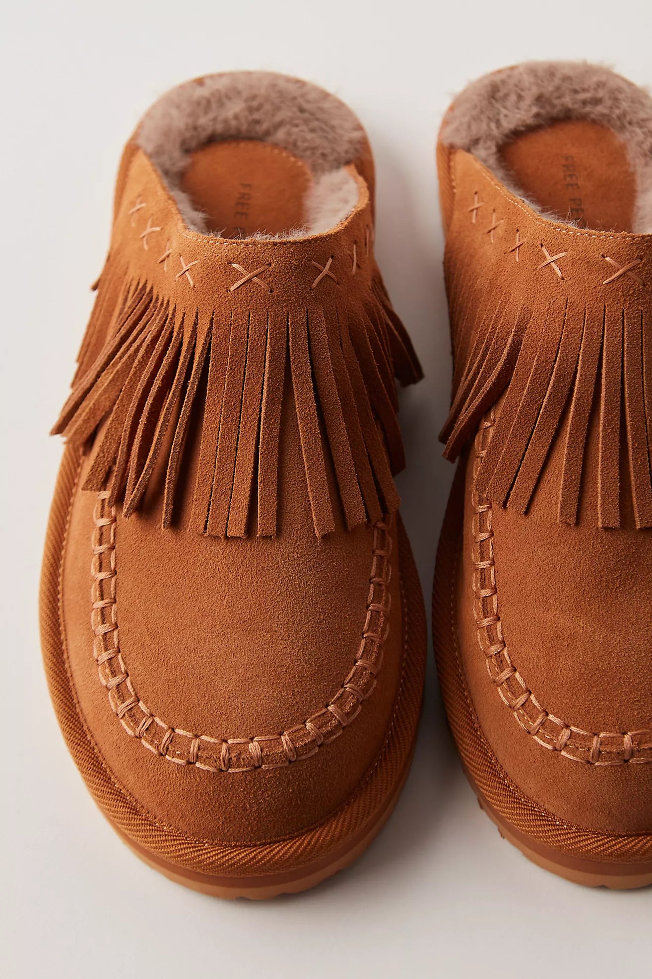 Fallon Fringe Mule Toffee Suede