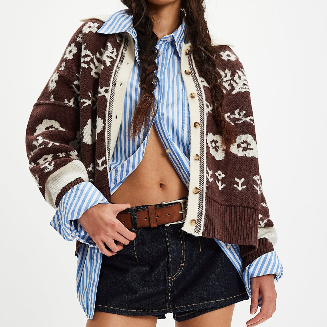 Shelby Cardigan Chocolate Combo
