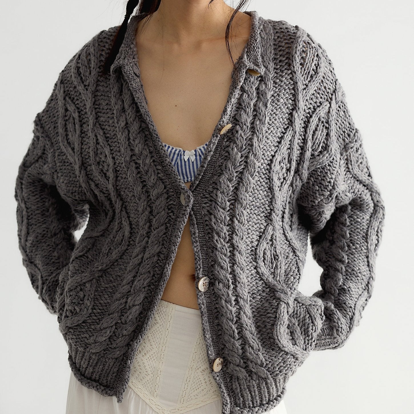 Opal Cardigan Steel Grey