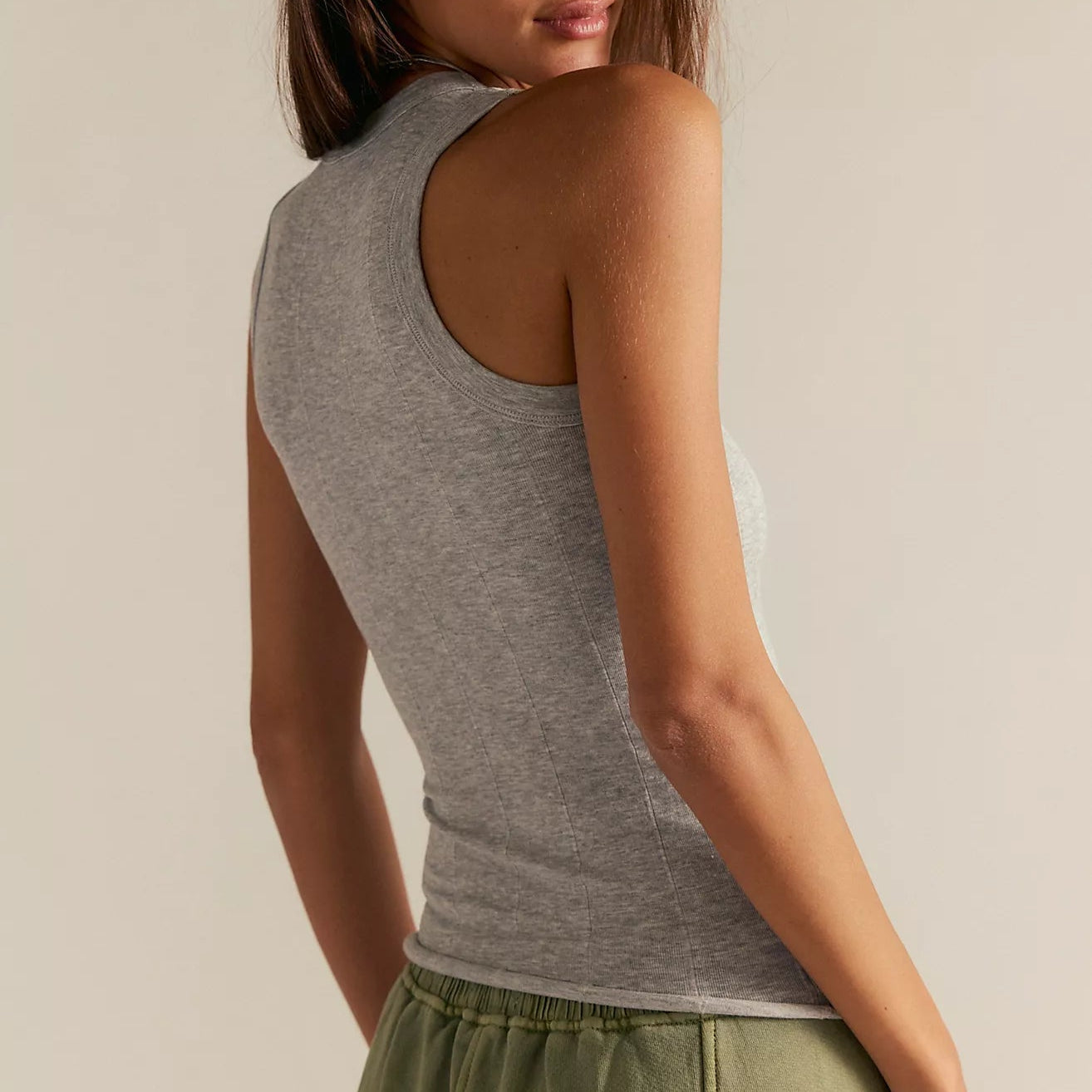 So Soft Seamless Tank Heather Grey