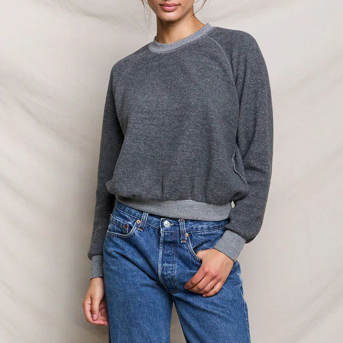 Ziggy Inside Out Shrunken Crew Dark Heather Grey