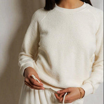 Ziggy Inside Out Fleece Crew Bright Ivory