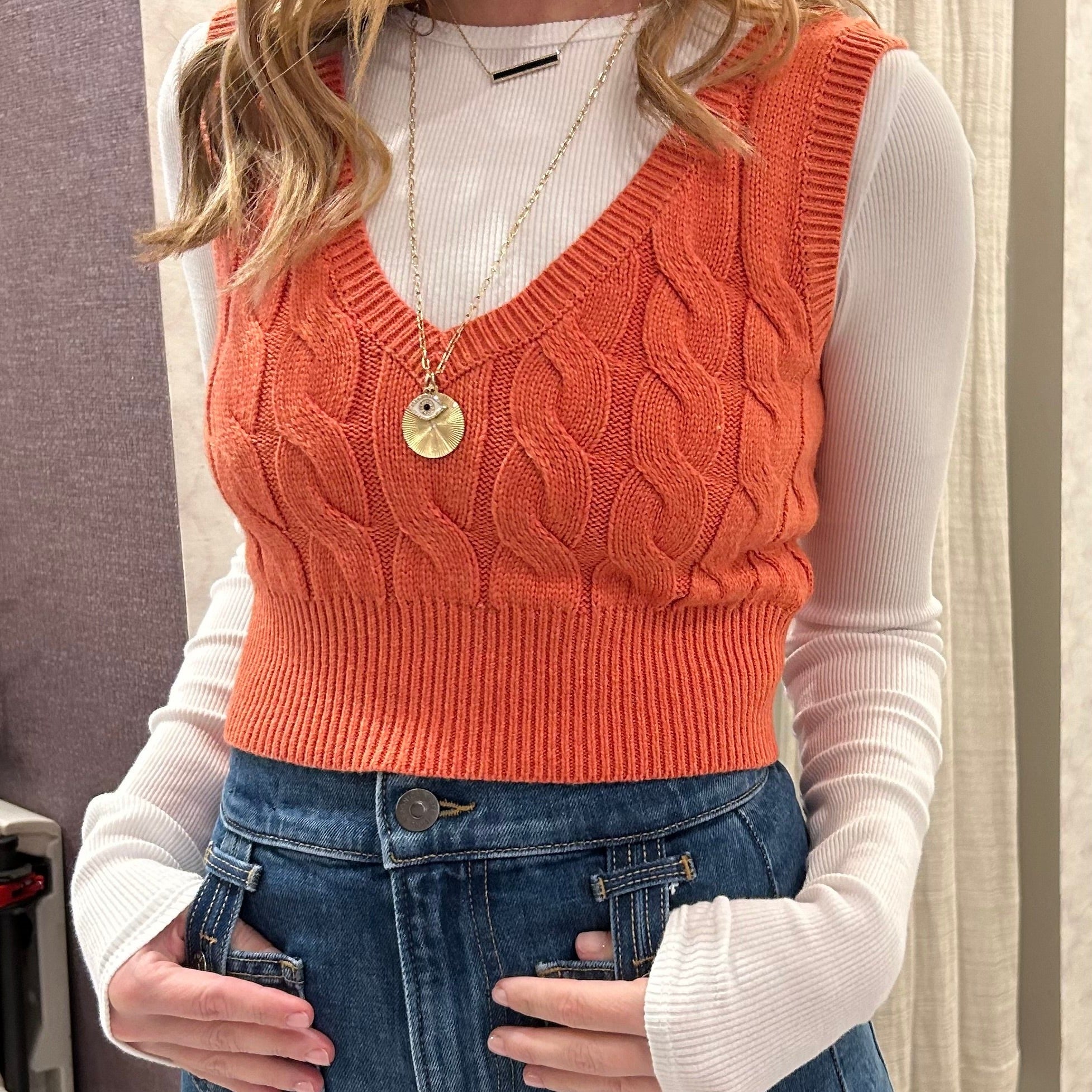 Cable Cropped Top