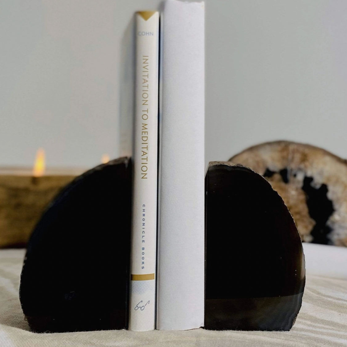 Black Agate Bookend Pair - 1 to 3 lb, Set of 2