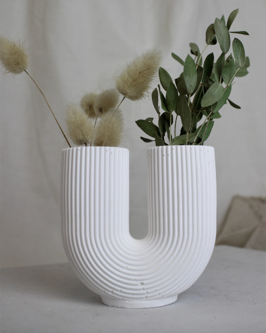 Scandi U-Shape Eco Concrete Bud Vase